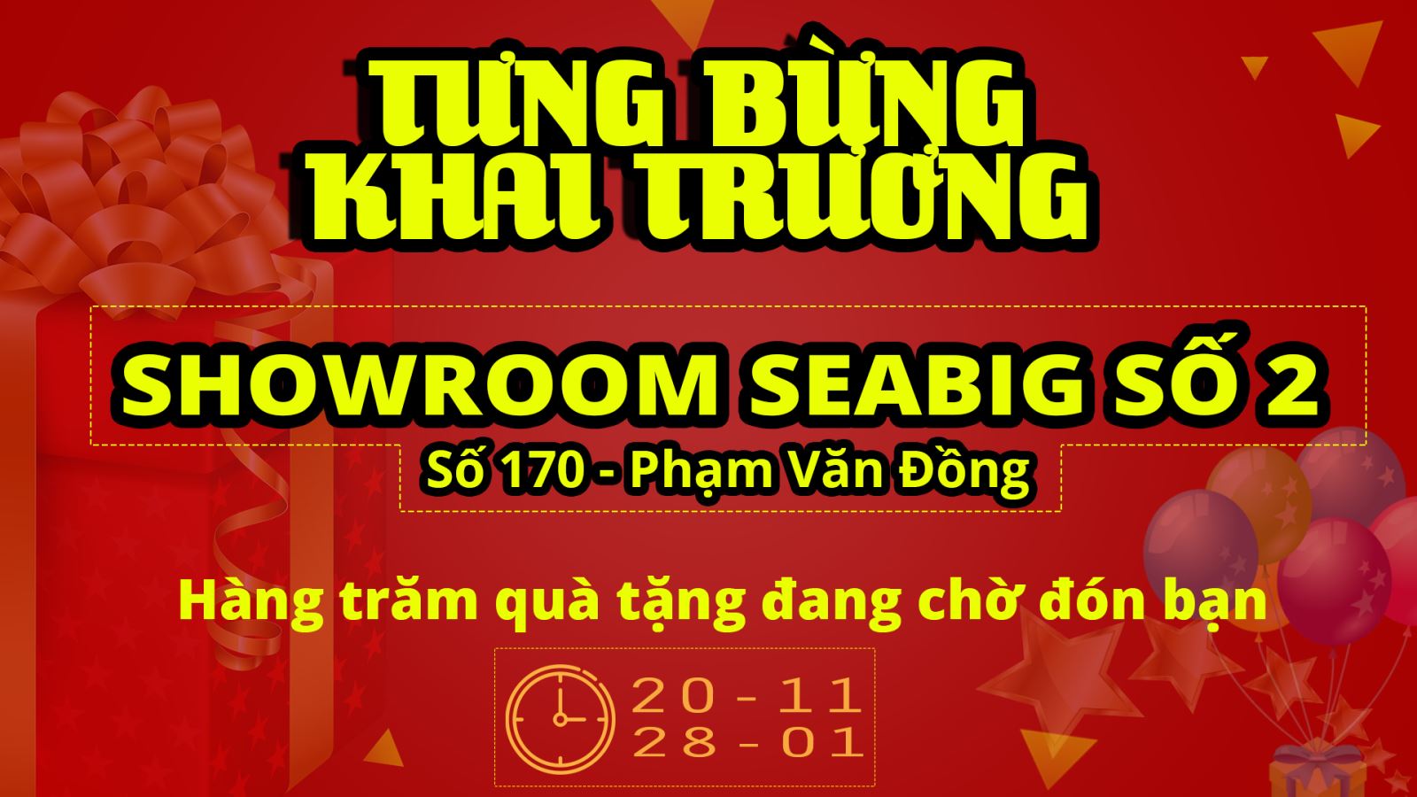 Chương Trình Khuyến Mãi Nhân Dịp Khai Trương ShowRoom SEABIG Số 2