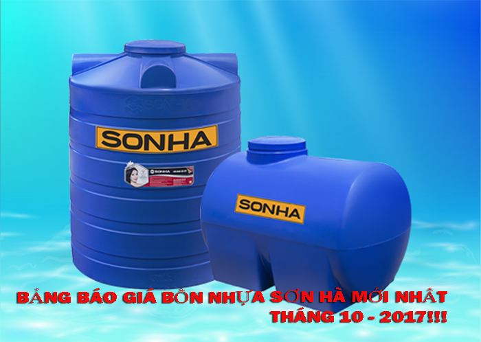 Bảng báo giá bồn nhựa Sơn Hà mới nhất trong tháng 10 - 2017