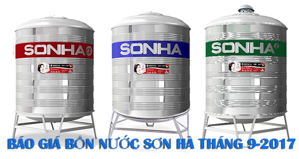 Bảng báo giá bồn nước Sơn Hà mới nhất tại SEABIG trong tháng 9 - 2017