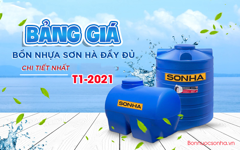 Bảng giá bồn nhựa Sơn Hà chính hãng mới nhất, rẻ nhất T1 2021