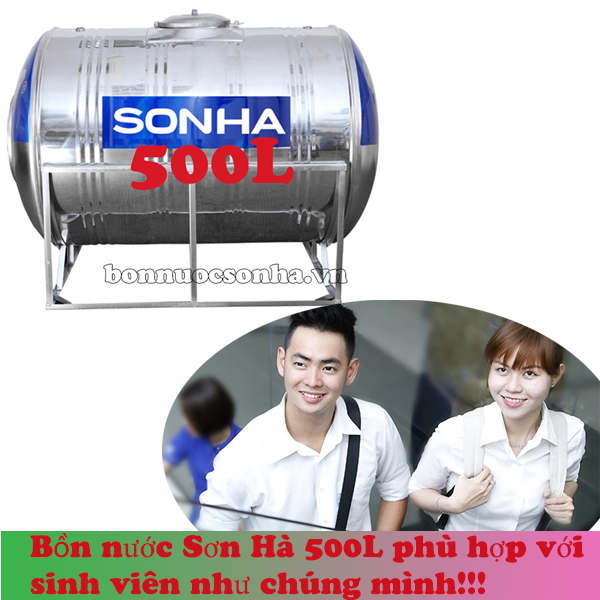 Bồn nước inox Sơn Hà 500L - phù hợp với sinh viên