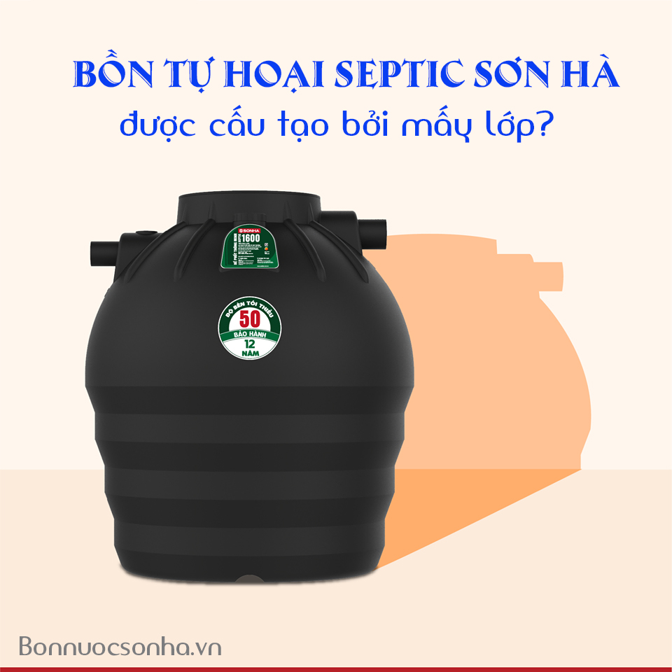 Bồn tự hoại Septic Sơn Hà được cấu tạo bởi mấy lớp?