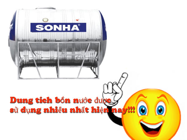 Dung tích bồn nước thường được các hộ gia đình lựa chọn là bao nhiêu?
