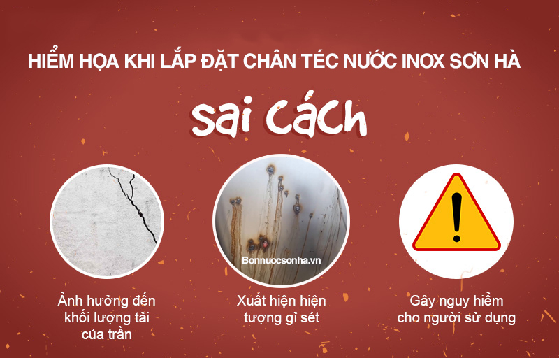 Hiểm họa khi lắp đặt chân Téc nước inox Sơn Hà sai cách