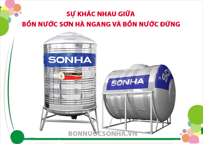 Sự khác nhau giữa bồn nước Sơn Hà ngang và bồn nước đứng