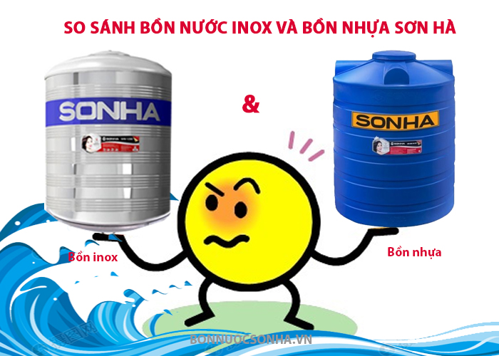 So sánh bồn nước inox và bồn nhựa Sơn Hà