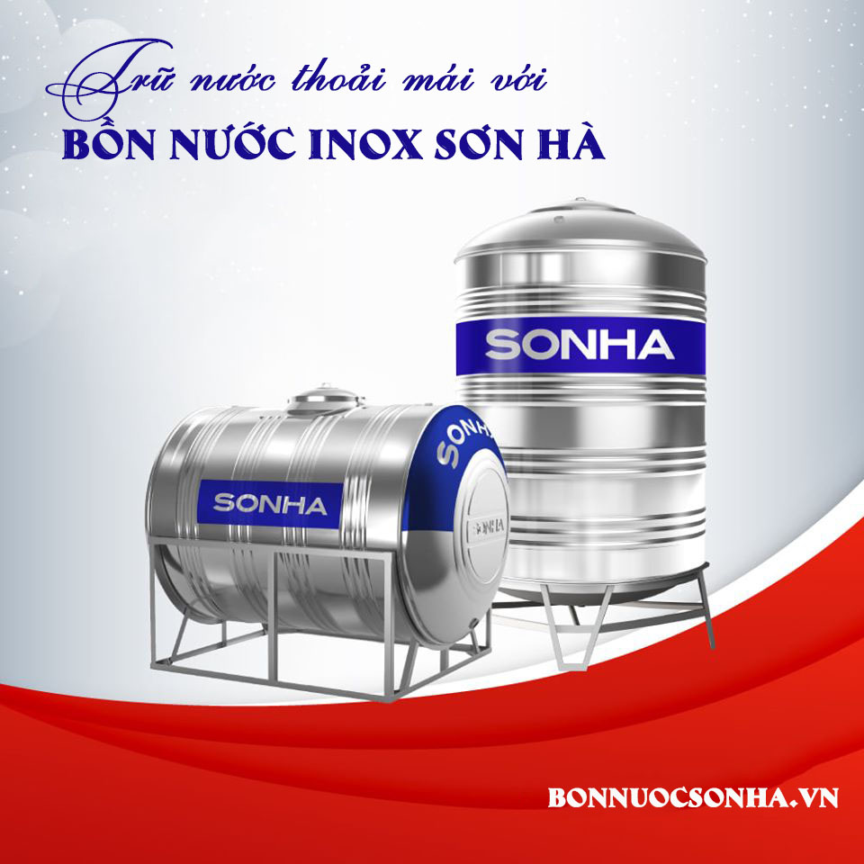Trữ nước thoải mái với téc nước - bồn nước inox sơn hà