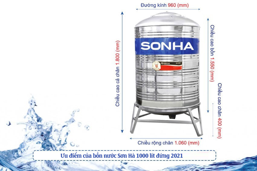 Ưu điểm của bồn nước Sơn Hà 1000 lít đứng 2021