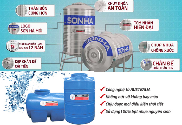 Lắp đặt và sử dụng bồn nước Sơn Hà an toàn và hợp lý